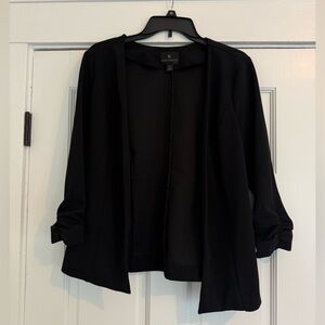 Black Open Front Blazer